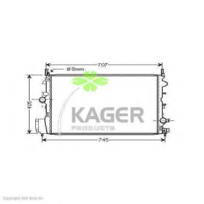 Радиатор, охлаждение двигателя KAGER 31-3471