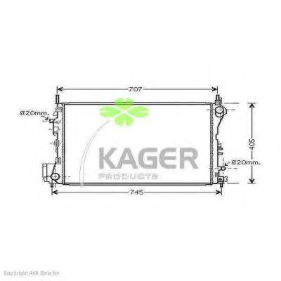 Радиатор, охлаждение двигателя KAGER 31-3472