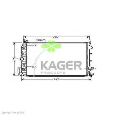 KAGER 313475 Радиатор, охлаждение двигателя