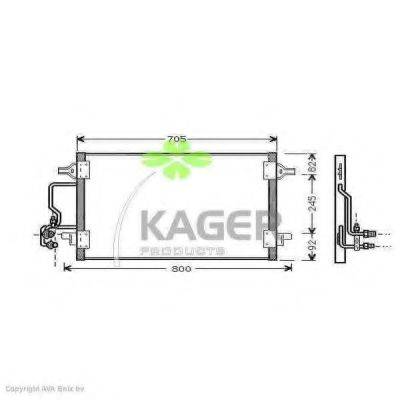 KAGER 945010 Конденсатор, кондиционер