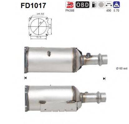 Сажевый / частичный фильтр, система выхлопа ОГ AS FD1017