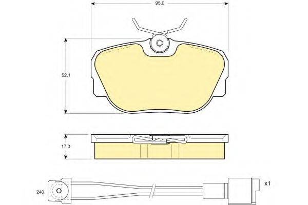 Комплект тормозных колодок, дисковый тормоз GIRLING 6108201
