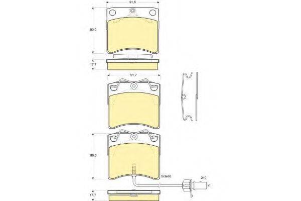Комплект тормозных колодок, дисковый тормоз GIRLING 6113681
