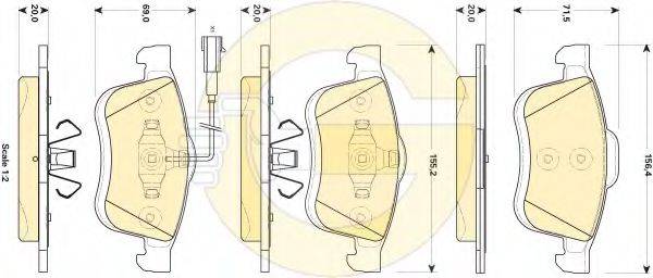 Комплект тормозных колодок, дисковый тормоз GIRLING 6118644