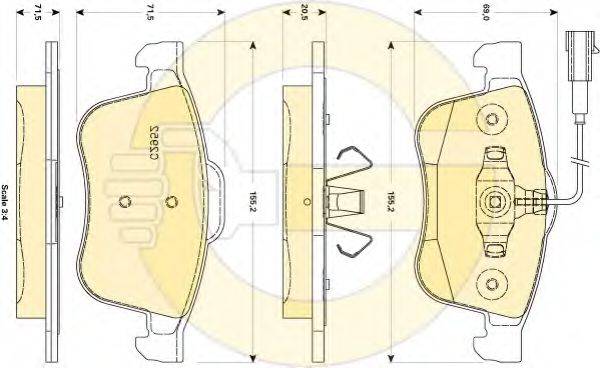 Комплект тормозных колодок, дисковый тормоз GIRLING 6118811