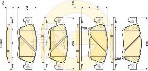 Комплект тормозных колодок, дисковый тормоз GIRLING 6135034