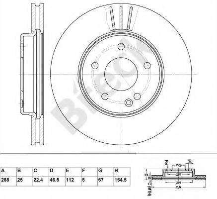 Тормозной диск BRECK BR 312 VA100