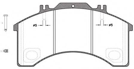 Комплект тормозных колодок, дисковый тормоз KAWE JCA497.30