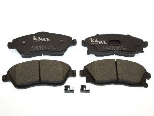 Комплект тормозных колодок, дисковый тормоз KAWE 810055