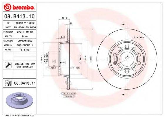 Тормозной диск BRECO BS 6004