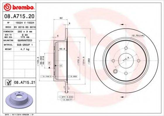 BRECO BS6016 Тормозной диск