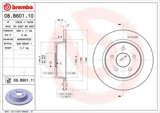 Тормозной диск BRECO BS 6027