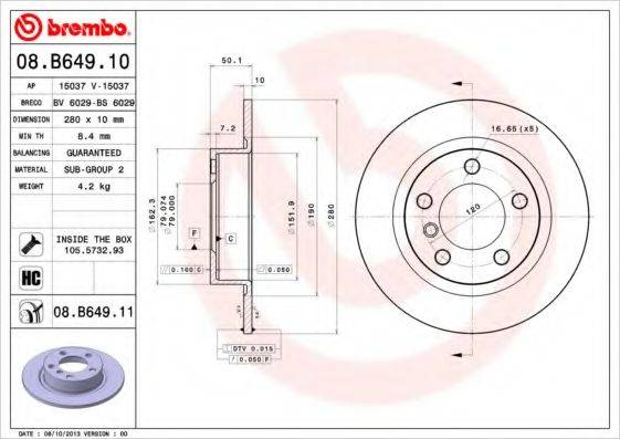 BRECO BS6029 Тормозной диск