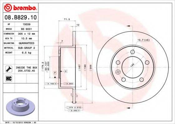 Тормозной диск BRECO BS 6031