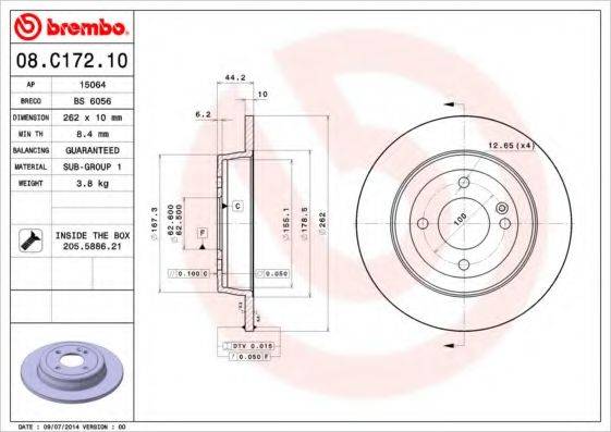 BRECO BS6056 Тормозной диск