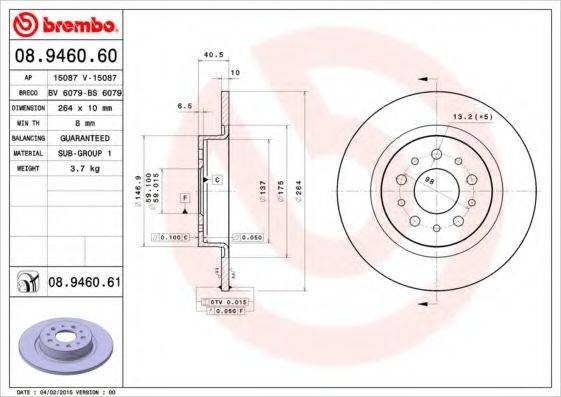 Тормозной диск BRECO BS 6079