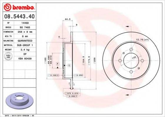 Тормозной диск BRECO BS 7465