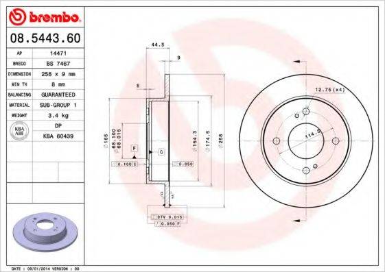 Тормозной диск BRECO BS 7467