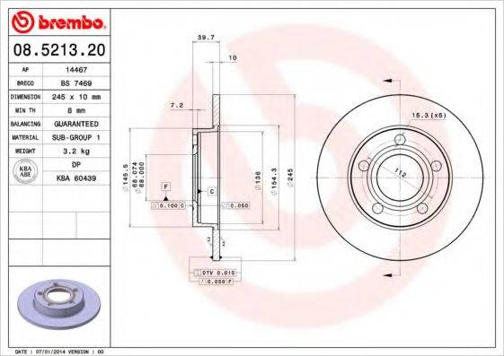 Тормозной диск BRECO BS 7469