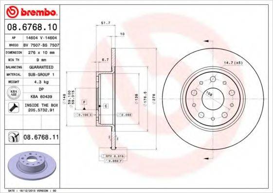 Тормозной диск BRECO BS 7507