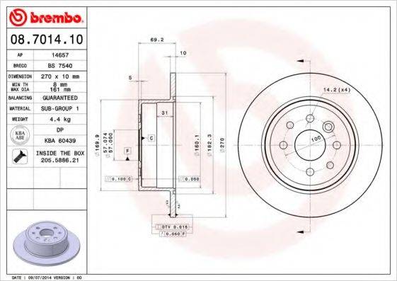 Тормозной диск BRECO BS 7540
