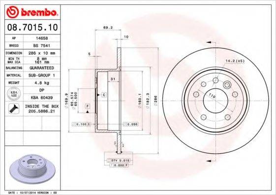 Тормозной диск BRECO BS 7541