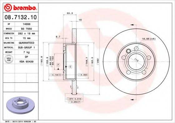 Тормозной диск BRECO BS 7550
