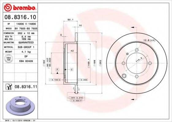 Тормозной диск BRECO BS 7605