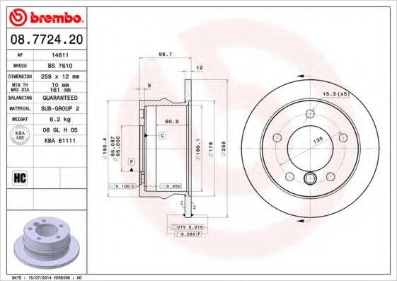 BRECO BS7610 Тормозной диск