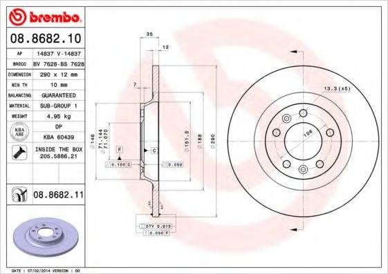 BRECO BS7628 Тормозной диск