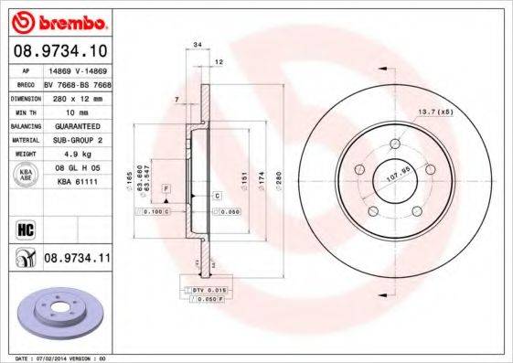 BRECO BS7668 Тормозной диск