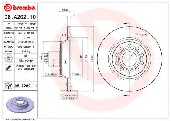 Тормозной диск BRECO BS 7715