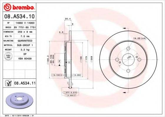 Тормозной диск BRECO BS 7751