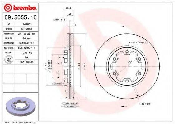 Тормозной диск BRECO BS 7943