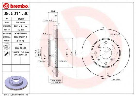 Тормозной диск BRECO BS 7956