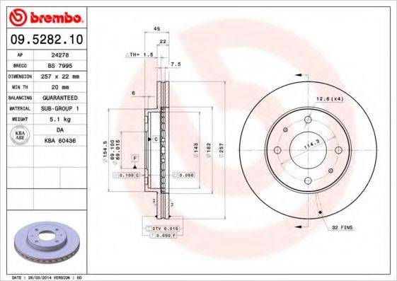 Тормозной диск BRECO BS 7995