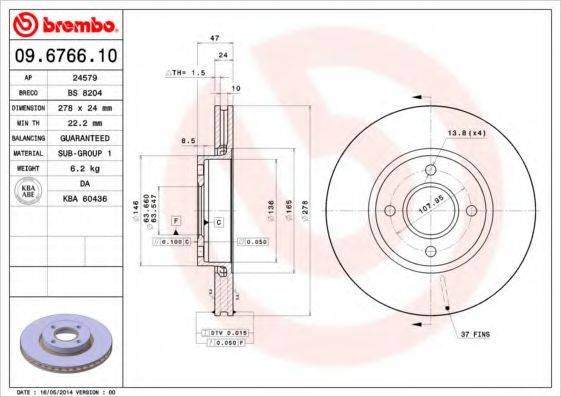 Тормозной диск BRECO BS 8204