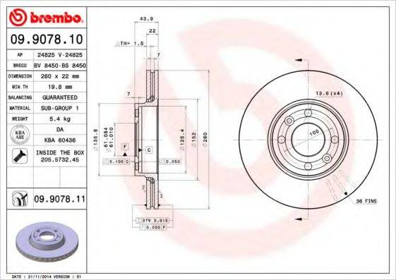 Тормозной диск BRECO BS 8450