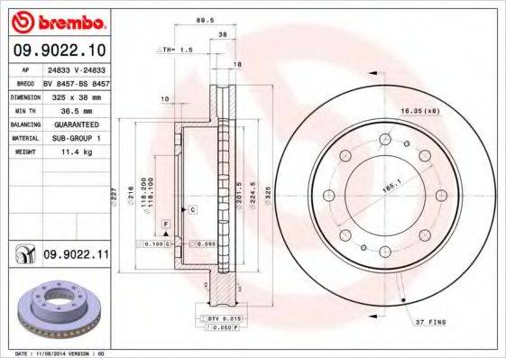BRECO BS8457 Тормозной диск