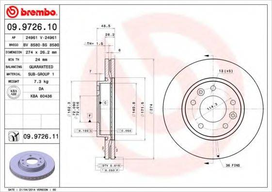Тормозной диск BRECO BS 8580