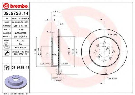 Тормозной диск BRECO BS 8581