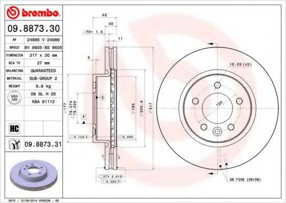 BRECO BS8605 Тормозной диск