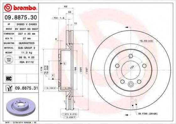 BRECO BS8607 Тормозной диск