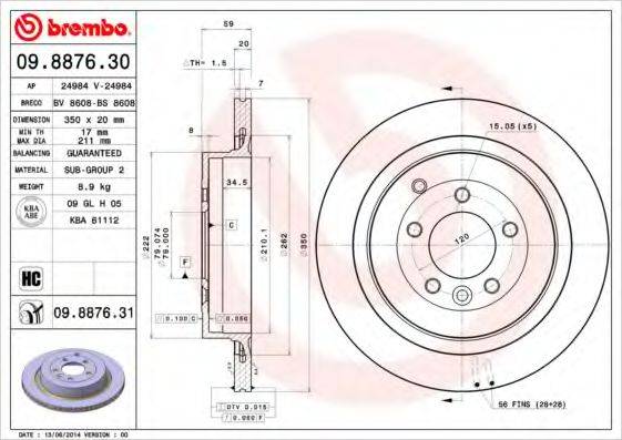 Тормозной диск BRECO BS 8608