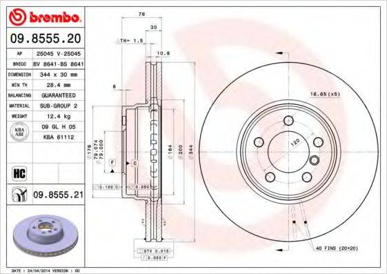 Тормозной диск BRECO BS 8641