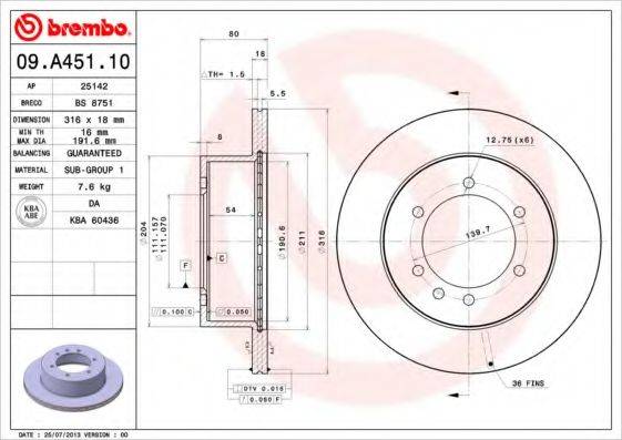 Тормозной диск BRECO BS 8751