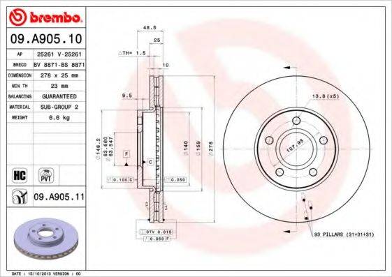 Тормозной диск BRECO BS 8871