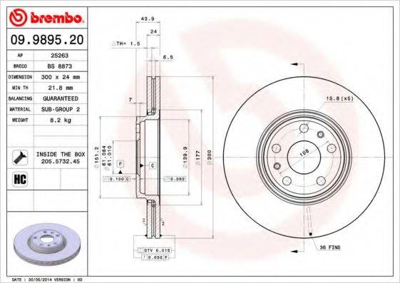 Тормозной диск BRECO BS 8873