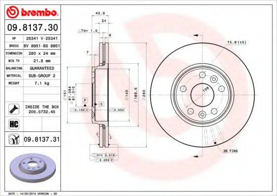 Тормозной диск BRECO BS 8951