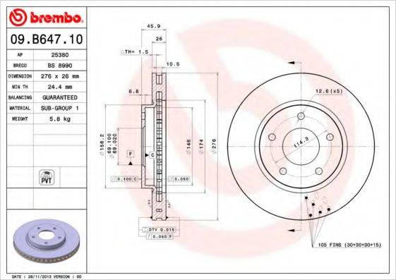 Тормозной диск BRECO BS 8990